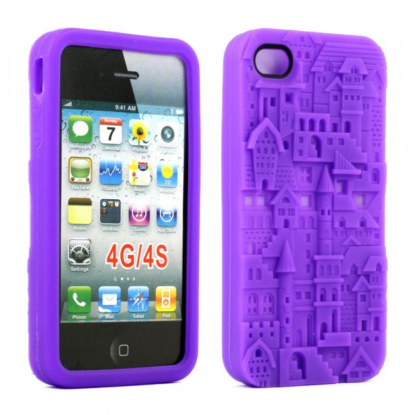 Wholesale iPhone 4 4S 3D Castle Case  (Purple)